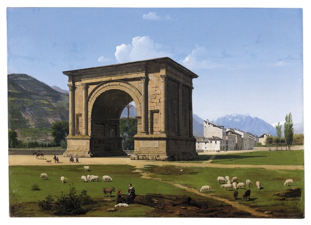 Riproduzione fotografica dell'opera L'Arco di Augusto ad Aosta di Federico Ashton