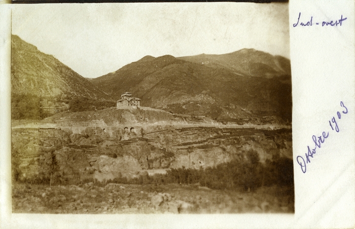 Ottobre 1903, vista sud-ovest del Castello Gamba in costruzione