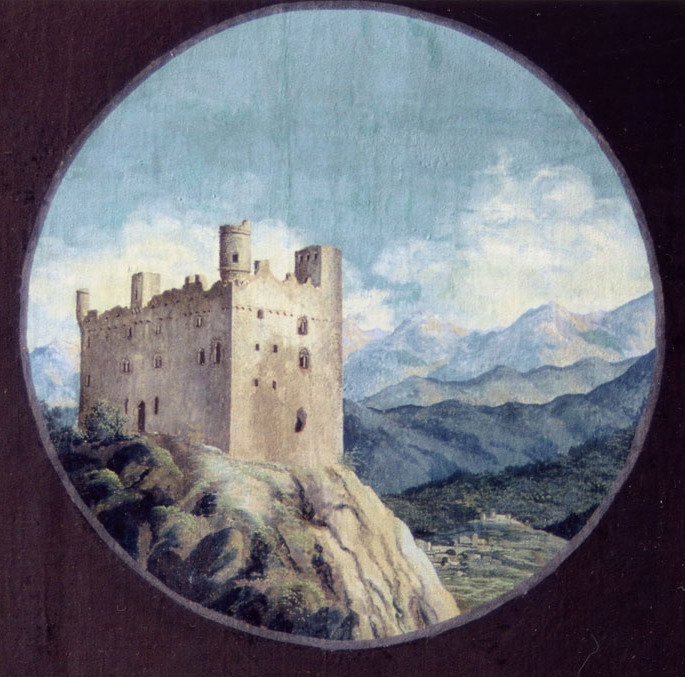 Dipinto d'epoca del Castello di Ussel