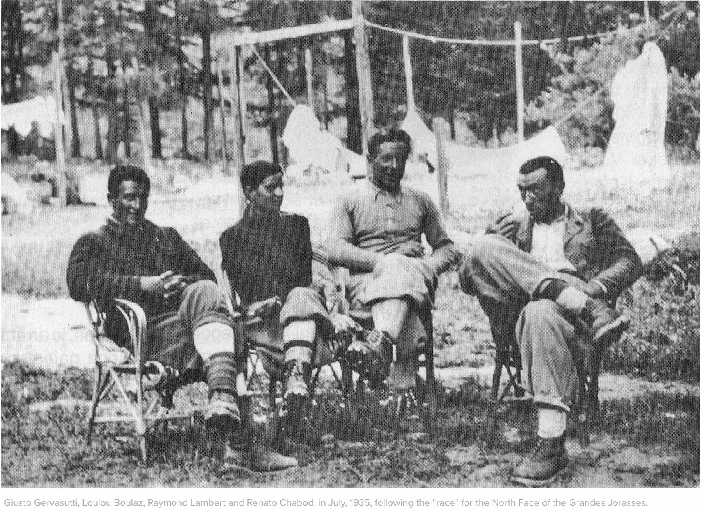 Gervasutti, Boulaz, Lambert, Chabod nel luglio 1935 sulle Grandes Jorasses