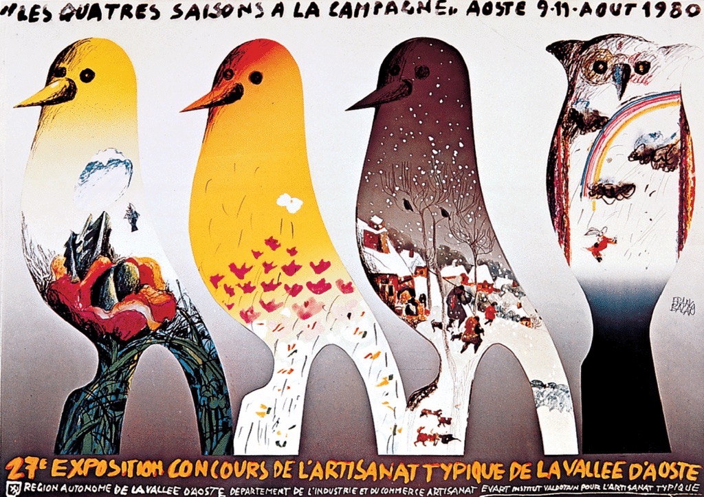 Riproduzione fotografica del manifesto realizzato da Balan nel 1980 in occasione della 27 ma Esposizione-Concorso dell'artigianato tipoco della Valle d'Aosta